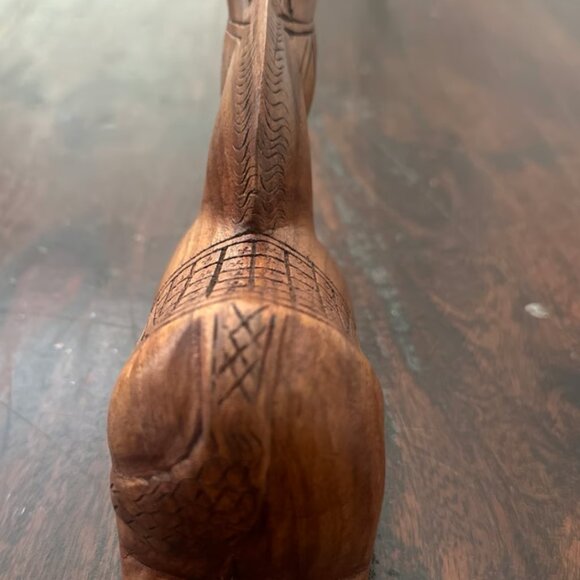 Vintage Hand Carved Wooden Trojan Horse - Picture 4 of 8